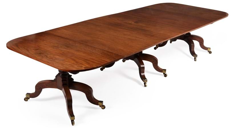 Inline Image - Lot 783: A Regency mahogany triple pedestal dining table, circa 1815 | Est. £5,000-7,000 (+fees)
