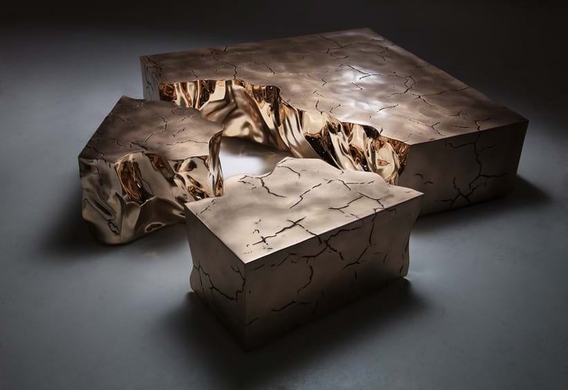 Inline Image - Fragmented Crack Coffee Table, 2012, by Based Upon Ltd (Established 2004), bronze three piece coffee table | Sold for £87,500