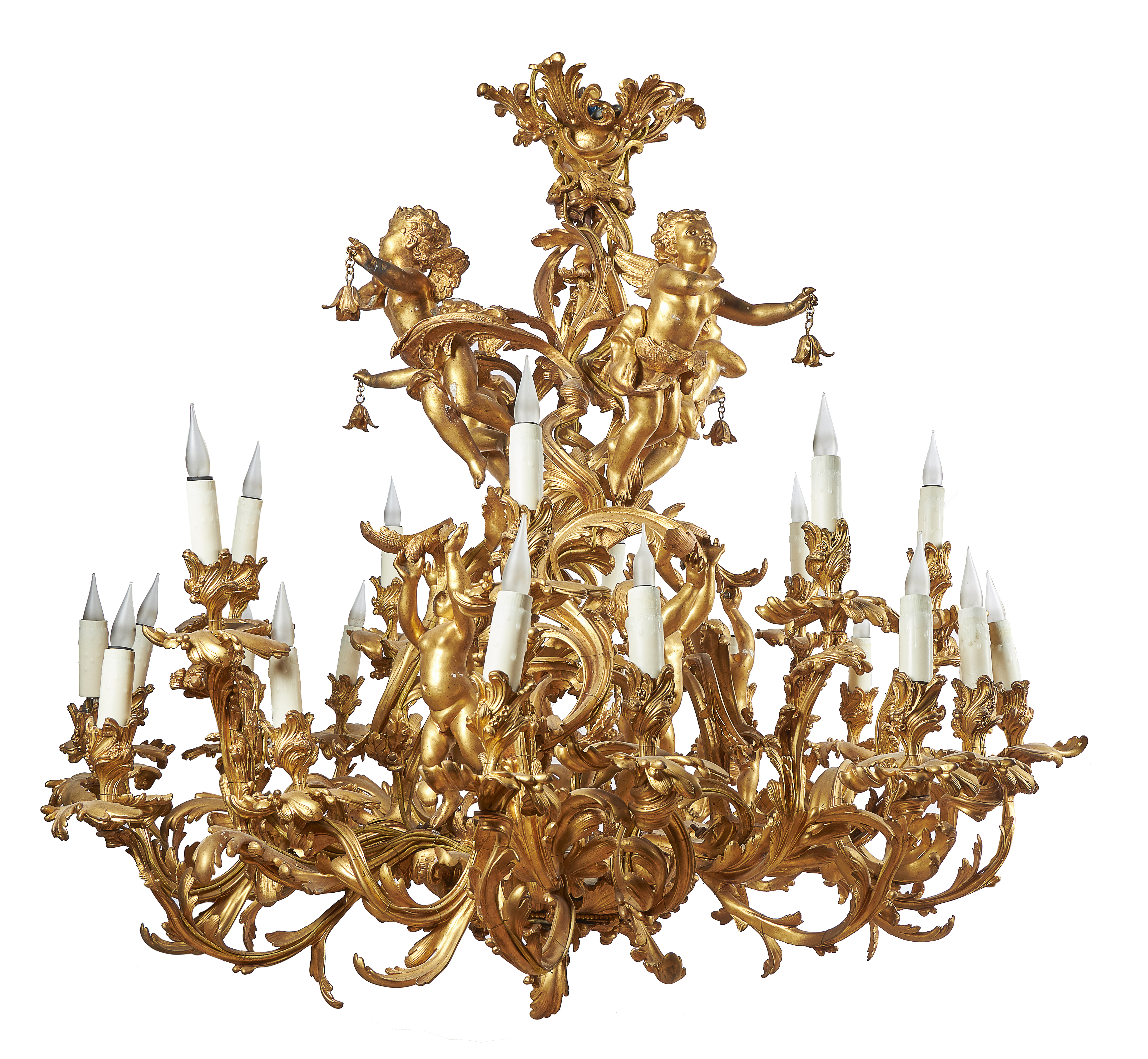 A substantial gilt bronze twenty-five light chandelier in Louis XV taste, circa 1900 | The Ballyedmond Collection