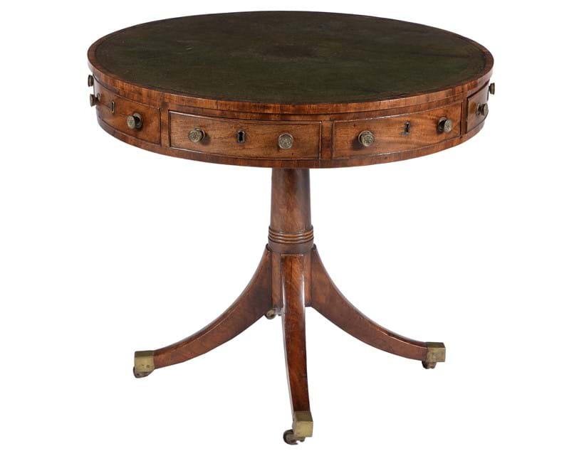 Inline Image - Lot 36: A George III mahogany drum library table, circa 1810 | Est. £800-1,200 (+fees)