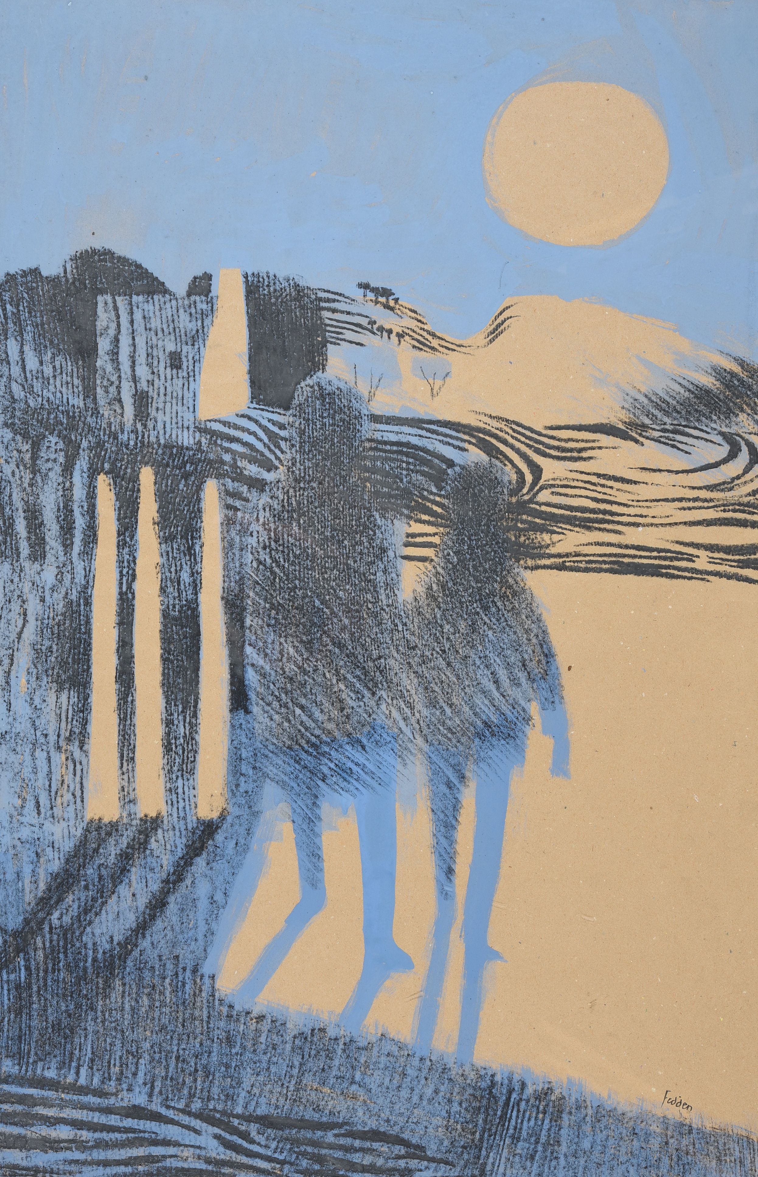 Inline Image - Mary Fedden (British 1915-2012), 'Figures on the beach', Gouache and black crayon on paper | Est. £1,000-1,500 (+fees)