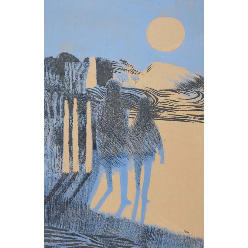 Inline Image - Mary Fedden (British 1915-2012), 'Figures on the beach', Gouache and black crayon on paper | Est. £1,000-1,500 (+fees)