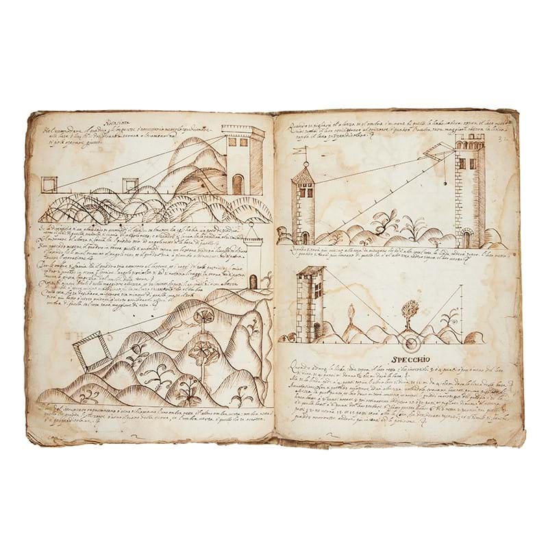 Giovanni Scala, Deffinitioni bellisime di geometrica, in Italian, manuscript with illustrations and a volvelle, on paper [Italy (probably Lucca or Rome), probably c. 1585]