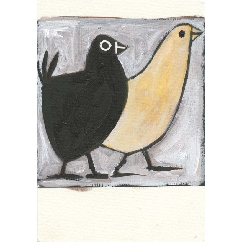 Inline Image - Lot 37: Anita Klein, 'Two Birds, 2020', Linocut and Acrylic on Paper | Bidding starts at £50