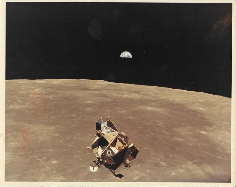 Inline Image - Lot 225: Lunar Module 'Eagle' and Earthrise, Apollo 11, July 1969 | Est. £500-700 (+fees)