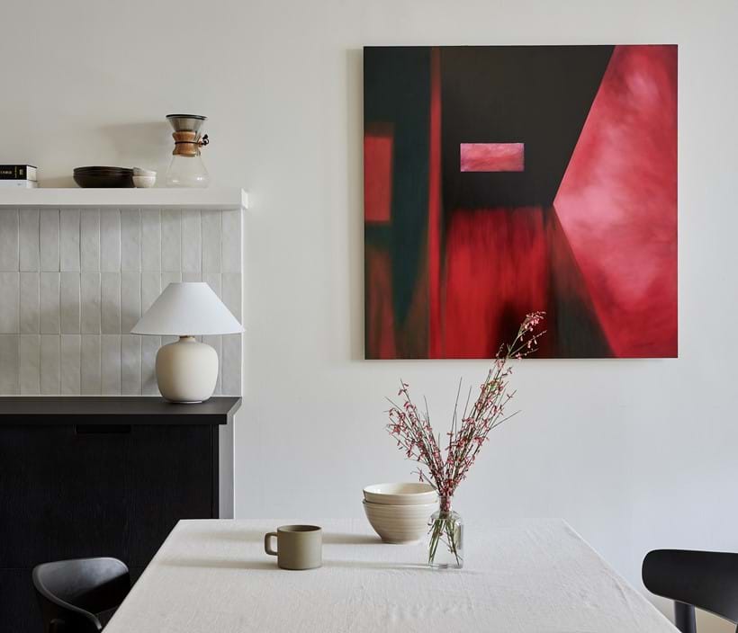 Inline Image - Lot 191: Helen Brough (British 20th/21st century), 'Lightscapes-Rose Pink-Mars Black' | Est. £2,000-3,000 (+ fees)