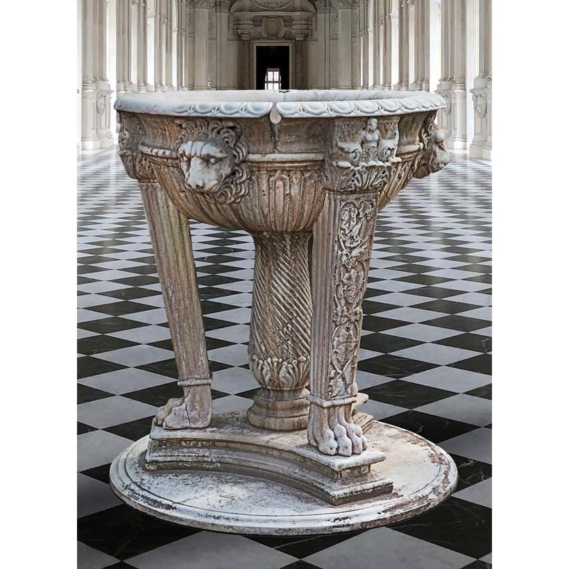 Inline Image - Lot 210: A sculpted marble planter in the manner of a Roman marble basin and tripod, 20th century | Est. £10,000-15,000 (+fees)