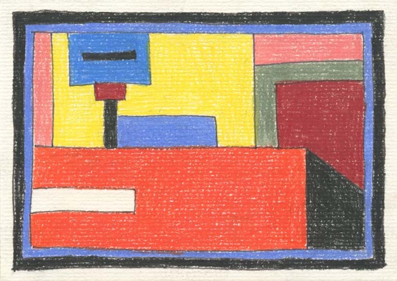 Inline Image - Lot 11: Nathalie Du Pasquier, 'Untitled, 2020', Coloured Pencil on Paper | Sold for £750