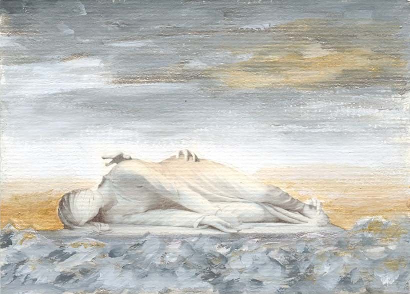 Inline Image - Lot 386: Liane Lang, 'Cecilia, 2021', Mixed Media on Paper | Sold for £500