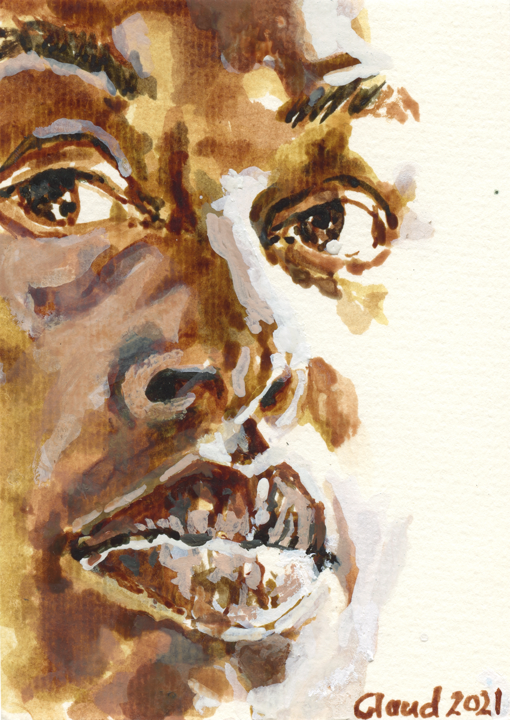 Inline Image - Lot 435: Claudette Johnson, 'Ink Study No.4, 2021', Ink and Watercolour on Paper | Sold for £3,000