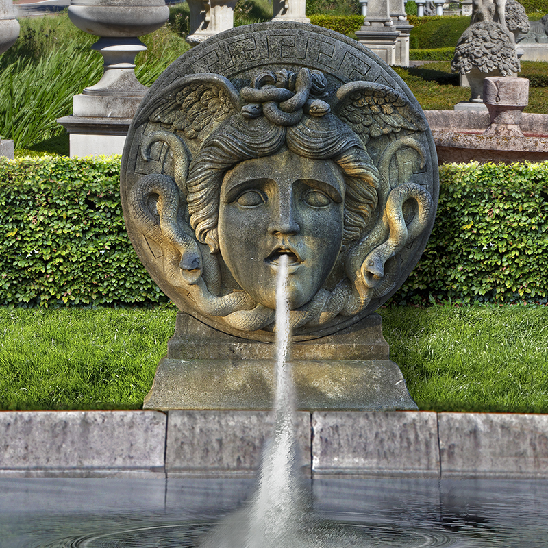 A Continental, probably Italian sculpted limestone wall fountain, 20th century