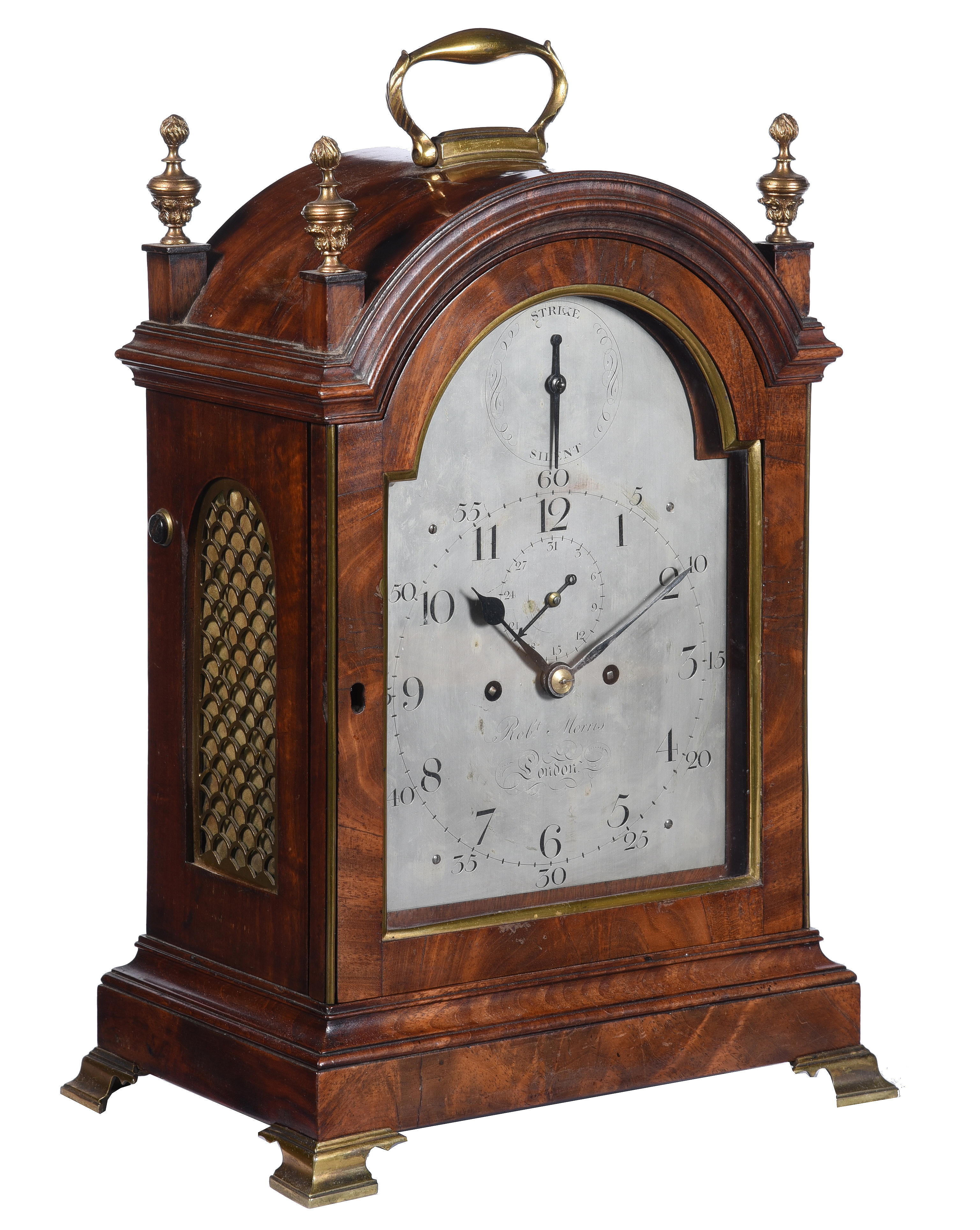 Inline Image - Lot 97: A mahogany bracket clock, Robert Morris, London | Est. £1,200-1,800 (+fees)