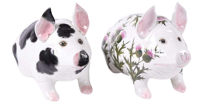 Inline Image - Lot 200: Two similar Wemyss pottery (Griselda Hill) models of large pigs, last quarter 20th century | Est. £400-600 (+fees)
