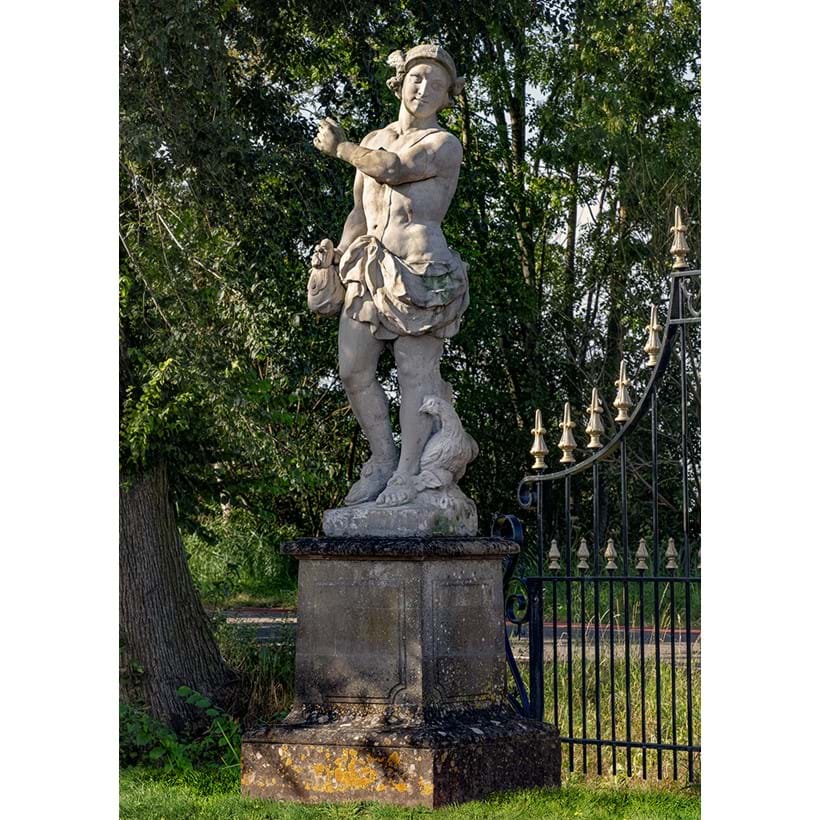 Inline Image - Lot 151: A Continental sculpted limestone group of Mercury and a cockerel, circle of Ignatius van Logteren (Dutch 1685 ~ 1732) and after Michel Anguier (French 1612 ~ 1686), 18th century | Est. £35,000-45,000 (+fees)