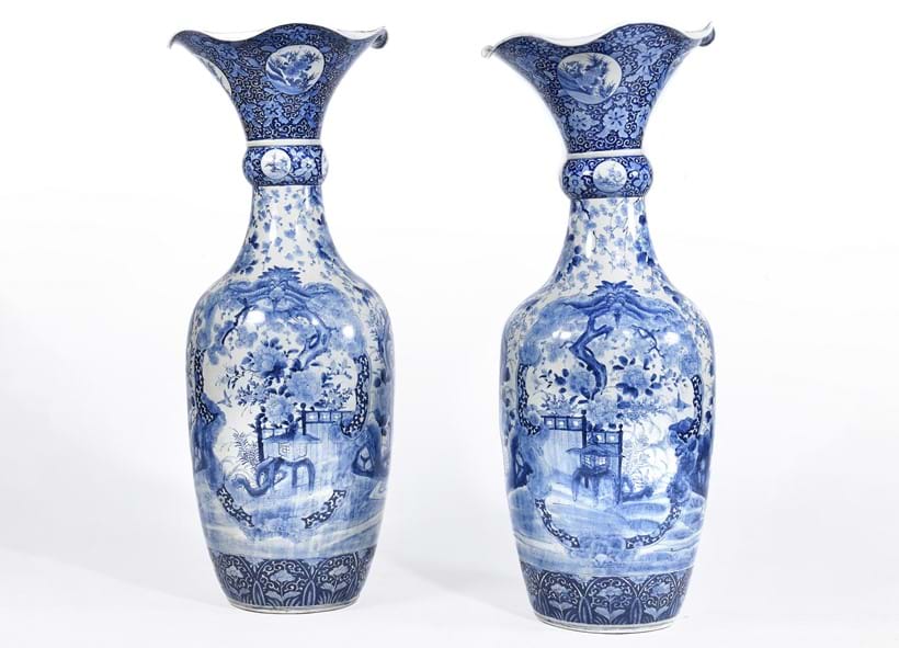 Inline Image - Lot 652: A large pair of Japanese Arita Porcelain Floor Vases | Est. £2,000-3,000 (+fees)
