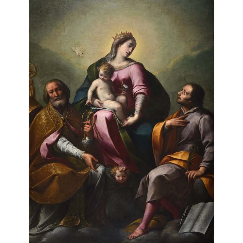 Inline Image - Lot 76: Attributed to Carlo Francesco Nuvolone (Italian 1609-1661), 'The Madonna and Child with saints', Oil on canvas | Est. £15,000-20,000 (+fees)