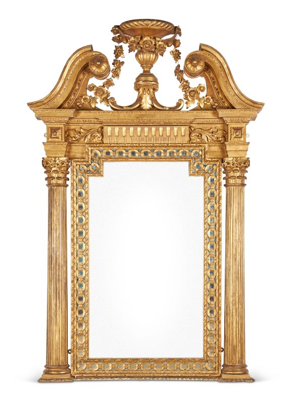 Lot 217: AN IRISH CARVED GILTWOOD PIER GLASS, IN THE MANNER OF JOHN AND FRANCIS BOOKER OF DUBLIN LATE 19TH/EARLY 20TH CENTURY