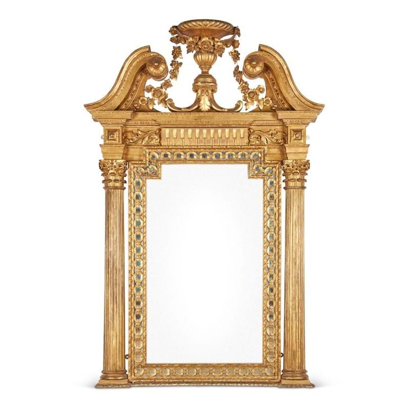 Lot 217: AN IRISH CARVED GILTWOOD PIER GLASS, IN THE MANNER OF JOHN AND FRANCIS BOOKER OF DUBLIN LATE 19TH/EARLY 20TH CENTURY