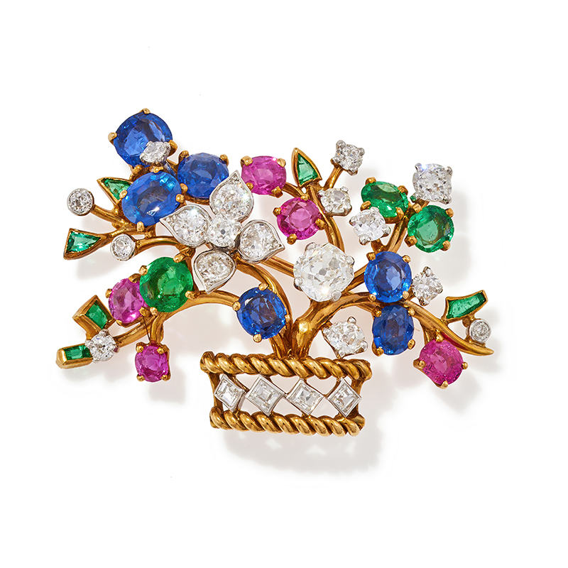 Cartier, a multi gem set giardinetto brooch