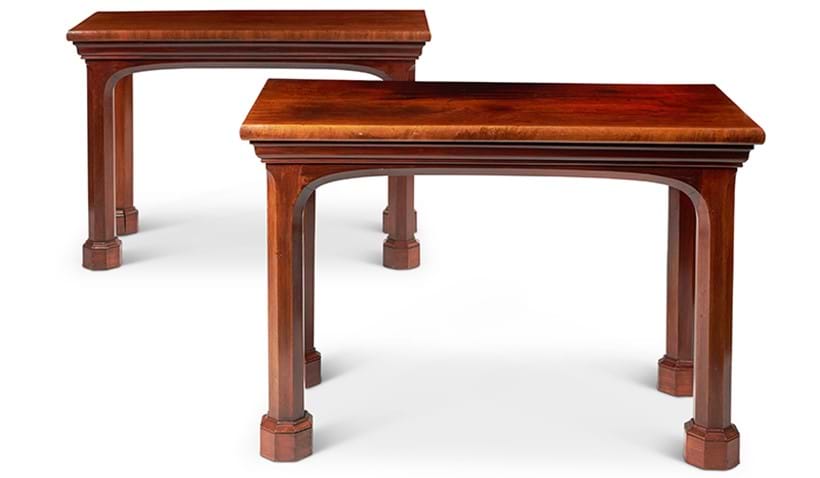 Inline Image - Lot 203: A pair of early Victorian Gothic mahogany side tables, circa 1840 | Est. £6,000-8,000 (+fees)