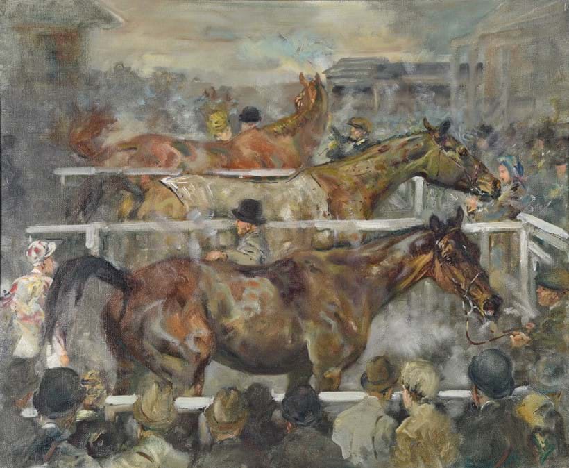 Inline Image - Lot 234: Michael Lyne (British 1912-1989), 'No.2 "First, second, third"', Oil on canvas | Est. £1,000-2,000 (+fees)