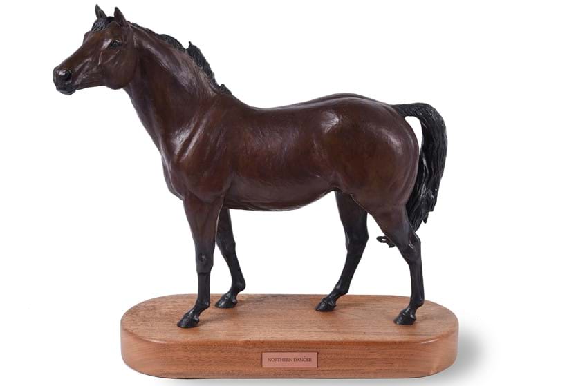 Inline Image - Lot 236: λ Liza Todd-Tivey (b. 1957), 'Northern Dancer', A colour patinated bronze model of a Canadian race horse circa 1991 | Est. £500-800 (+fees)
