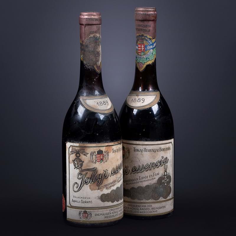 Two bottles of 1889 Tokaji Essencia, Zimmerman Lipot to be auctioned | Fine and Rare Wines and Spirits | 14 July 2021
