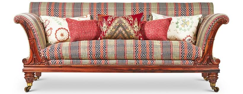 Inline Image - Hollycombe House | Lot 31: Y A large William IV rosewood and upholstered sofa, circa 1835 | Est. £3,000-5,000 (+fees)