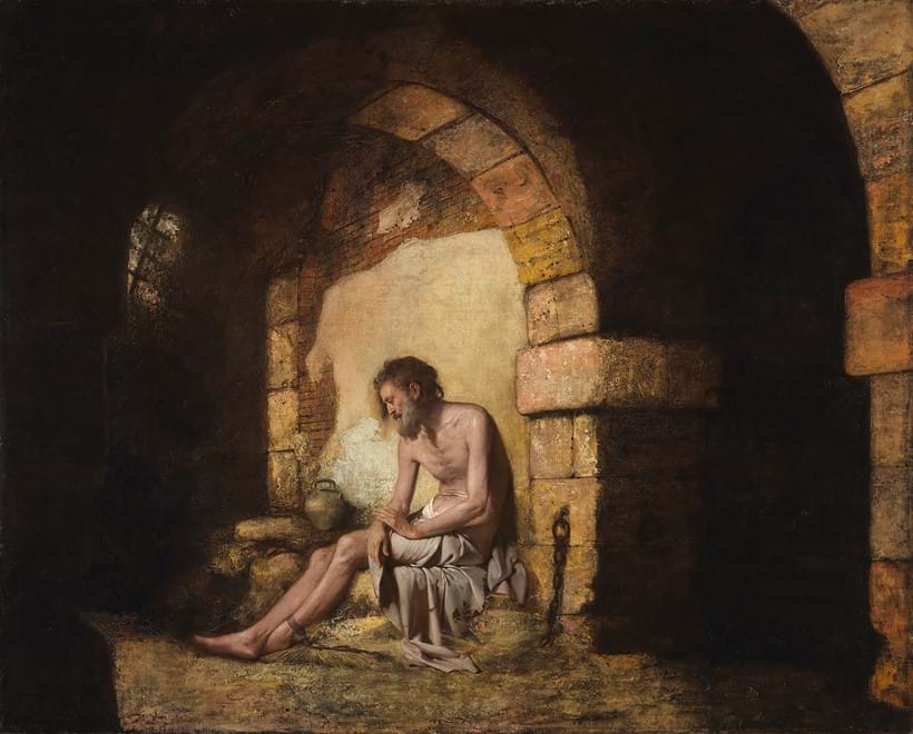 Inline Image - Joseph Wright of Derby, The Captive, from Sterne, 1774, oil on canvas, 102.0 x 127.5 cm, Collection of the Vancouver Art Gallery, Acquisition Fund, VAG 87.1