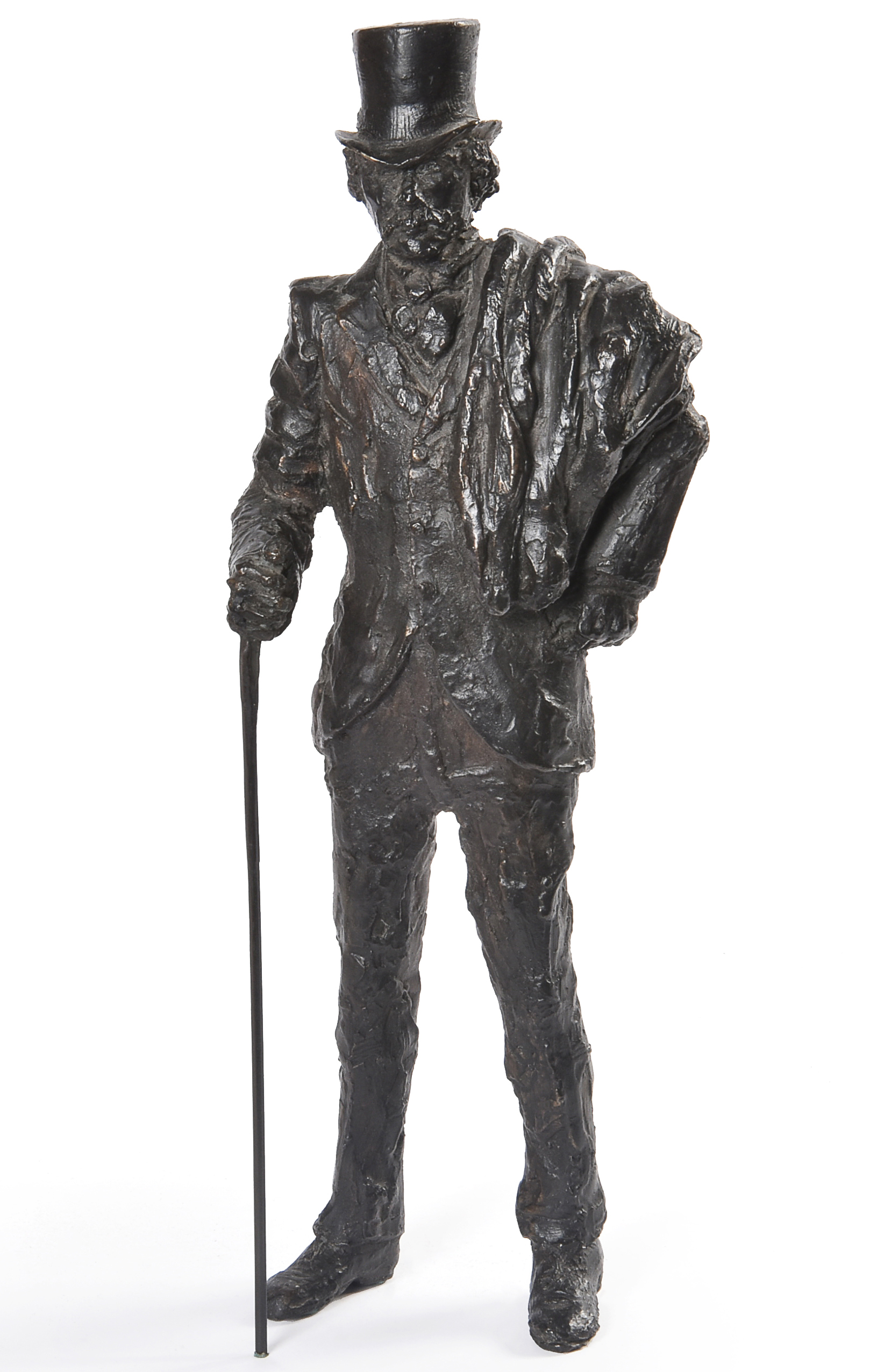 Inline Image - Lot 75: Angela Conner (born 1935), bronze full length portrait of 'James Abbott McNeill Whistler' | Est. £1,500-2,000 (+fees)