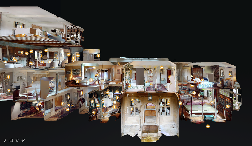 Inline Image - The "Dollshouse View" of Hollycombe House. You can click on the "View Dollshouse", "View Floor Plan" or "Floor Selector" icon to navigate to the room you want to view.
