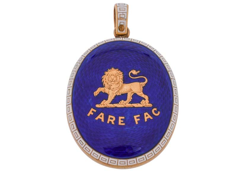 Inline Image - Lot 153: A 19th century blue and white enamelled locket for the Fairfax family | Est. £1,500-2,500 (+fees)