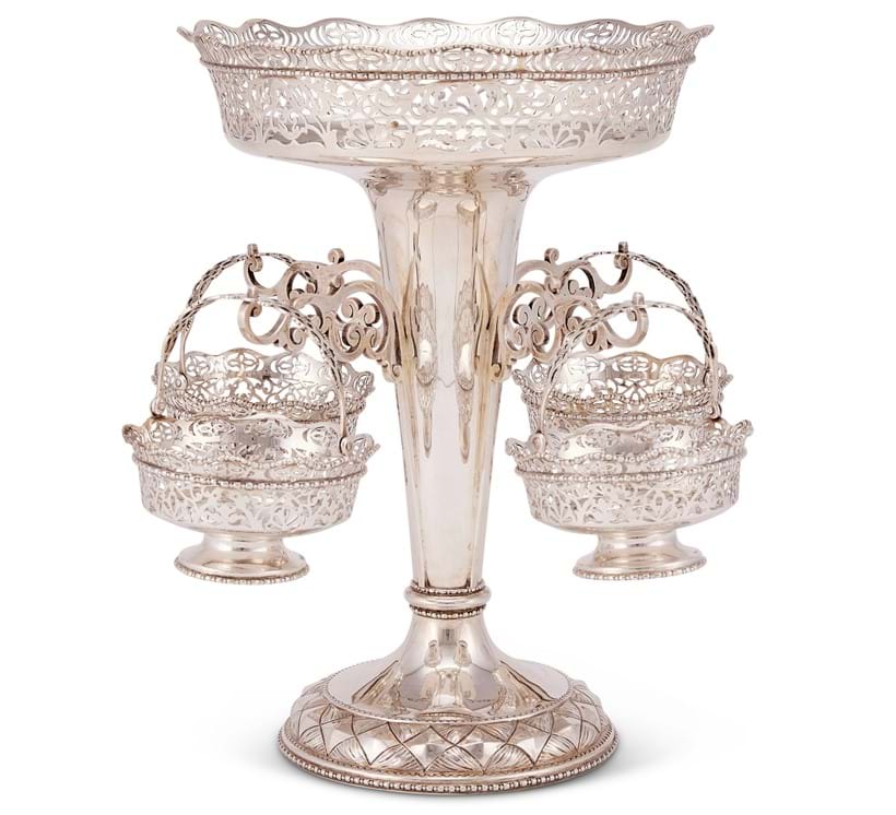 Inline Image - Lot 71: An Edwardian silver table centrepiece or epergne by George Nathan and Ridley Hayes, Chester 1909 | Est. £400-600 (+fees)