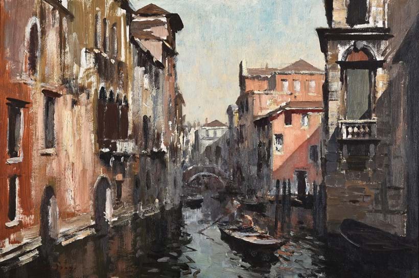 Inline Image - Lot 228: λ Edward Seago (British 1910-1974), 'Canal scene, Venice', oil on board | Est. £20,000-30,000 (+fees)