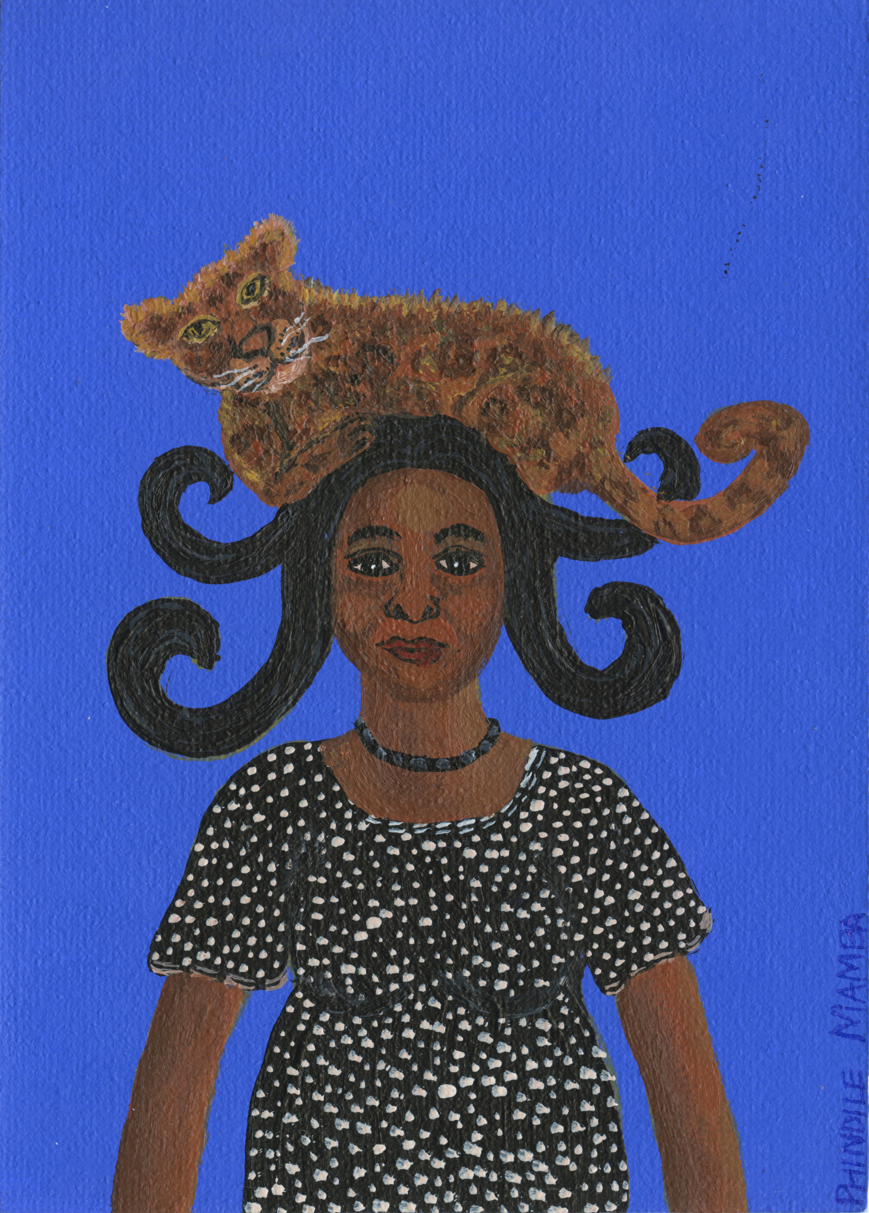 Inline Image - Lot 224: Phindile Mamba, 'My Husband Exhausts Me, 2021', Acrylic on Card | Sold for £1,100