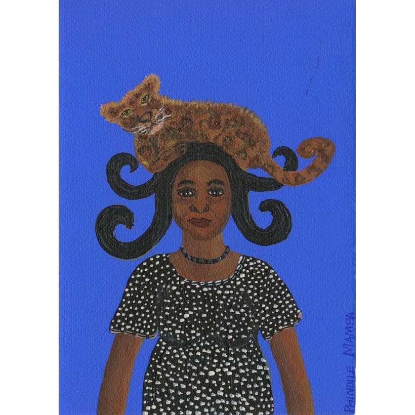 Inline Image - Lot 224: Phindile Mamba, 'My Husband Exhausts Me, 2021', Acrylic on Card | Sold for £1,100