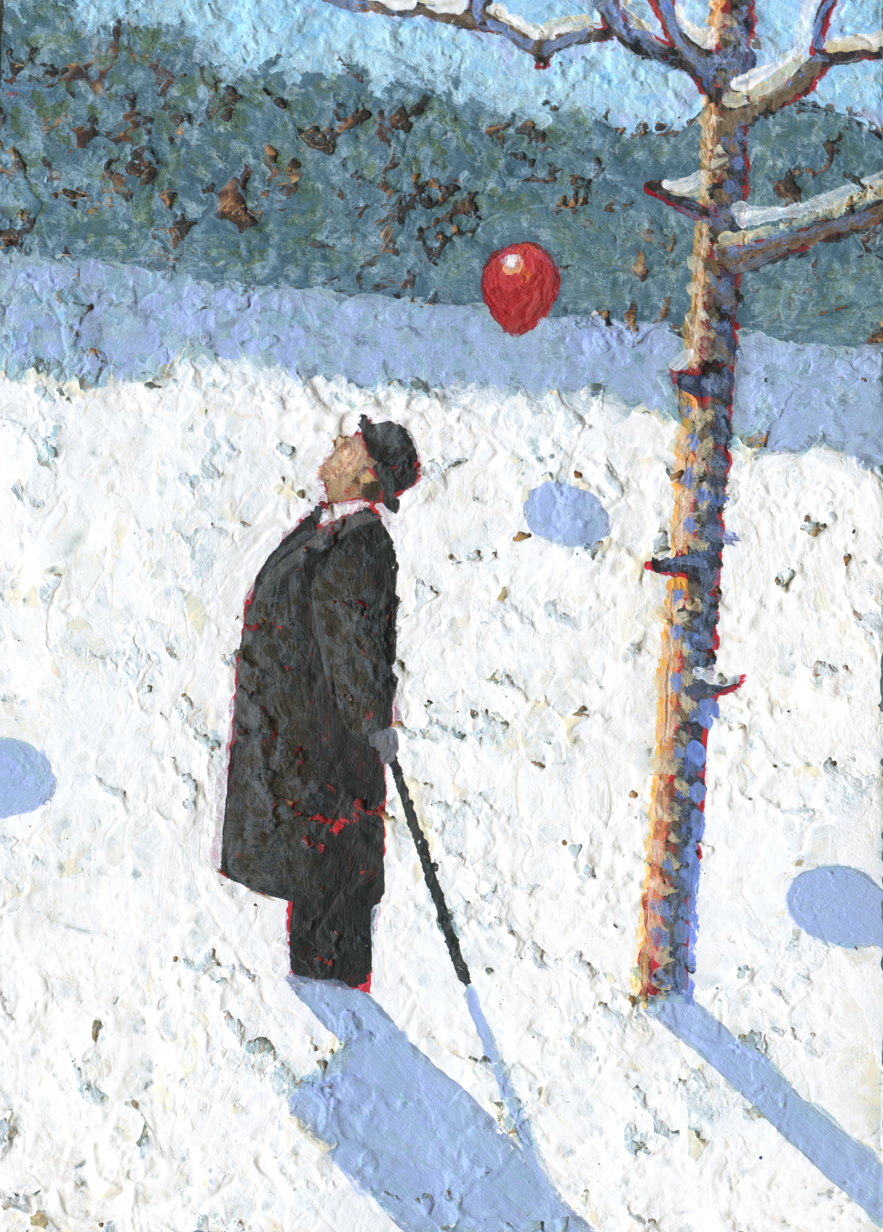 Inline Image - Lot 232: Mark Edwards, 'Stopping to Watch, 2021', Acrylic on Paper | Sold for £850