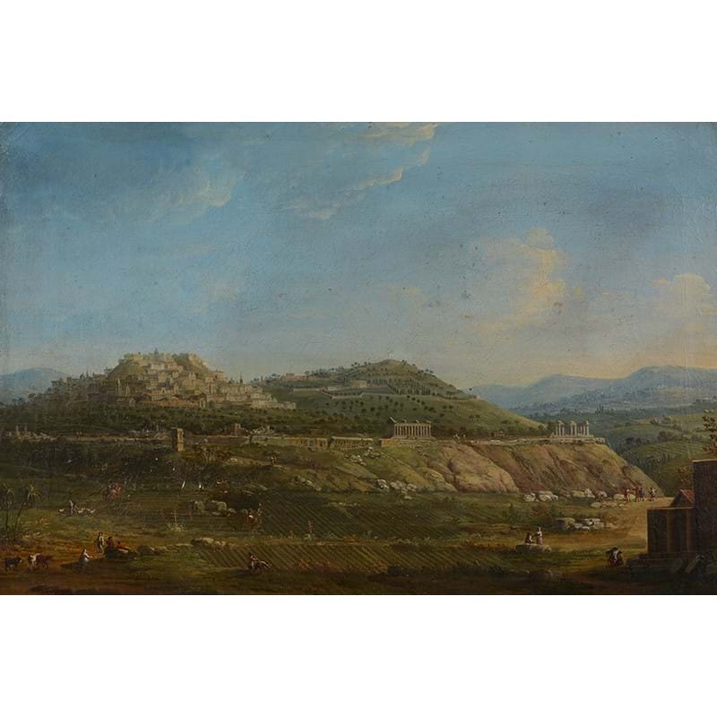 Antonio Joli (c. 1770-1777) and Studio, ‘View of Agrigento, Sicily, with the temple of Concord’, oil on canvas