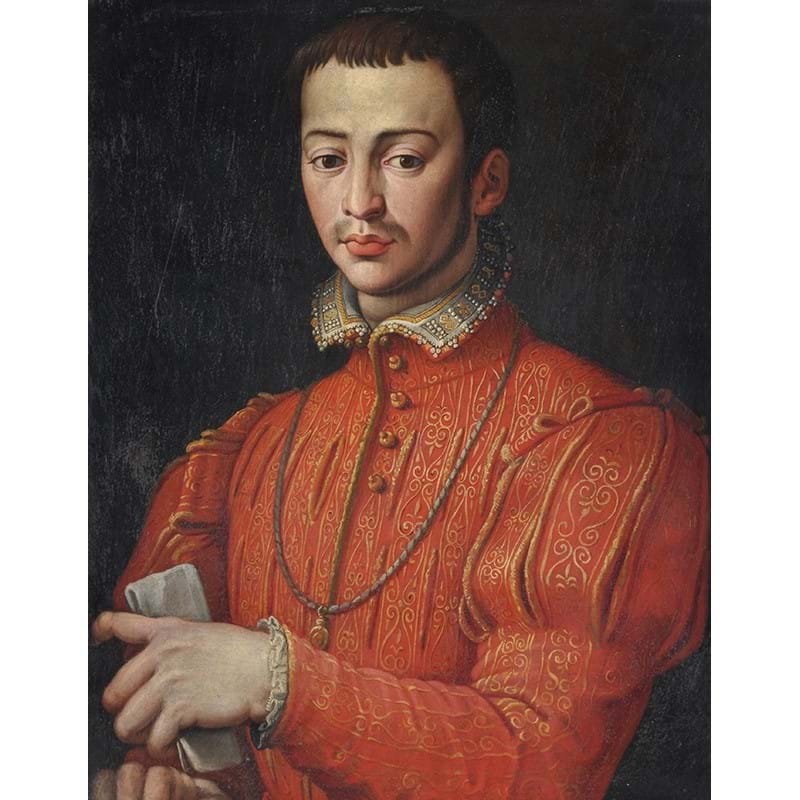Follower of Alessandro Allori, ‘Portrait of Francesco 1 de'Medici, Grand Duke of Tuscany, half length’, Oil on slate