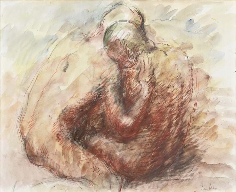 Inline Image - Lot 130: λ Richard Robbins (British 1927-2009), 'Two lovers', Watercolour and pastel | Est. £150-200 (+ fees)