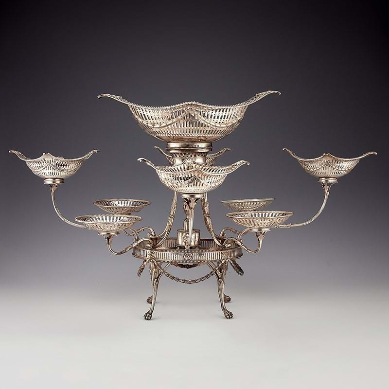 A George III silver oval epergne or centrepiece by Robert Hennell, London 1782