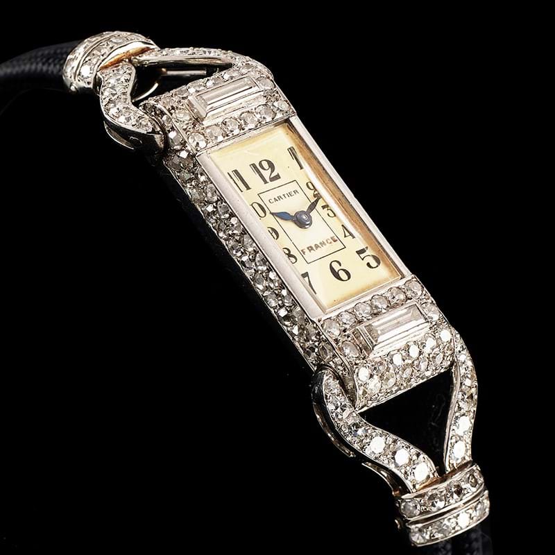 Cartier, a lady's white gold and diamond cocktail watch, no. 25558 32456 1586, circa 1920, European Watch And Clock Co. Ltd. manual wind movement