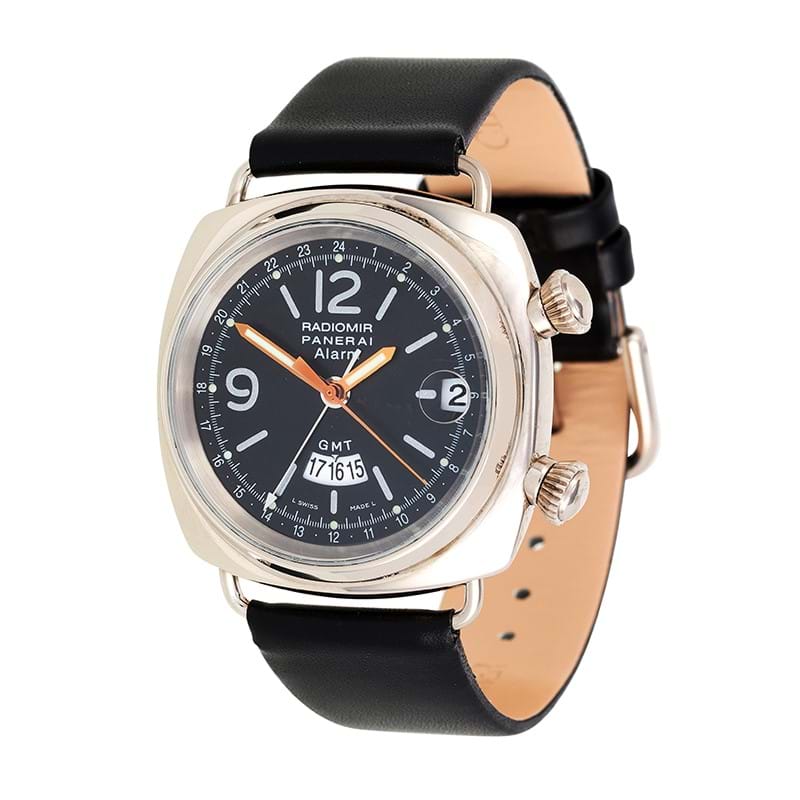 † Panerai, Radiomir Alarm GMT, ref. OP 6516, an 18 carat white gold wrist watch, no. BB 985358 B49/60