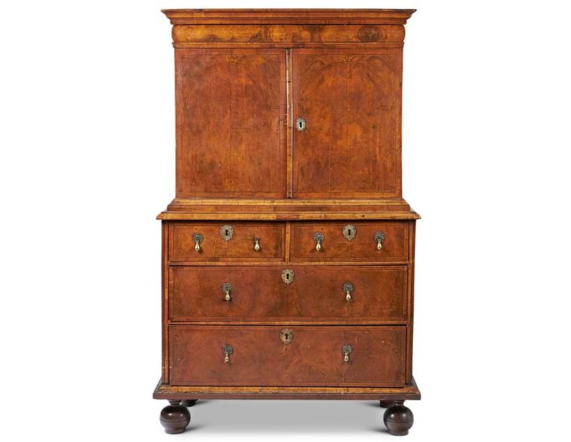 Inline Image - A William & Mary burr walnut cabinet on stand circa 1695 | Est. £2,000-3,000 (+ fees)