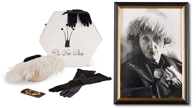 Inline Image - Edith Sitwell, a white ostrich feather wide hat | Est. £500-700 (+ fees)