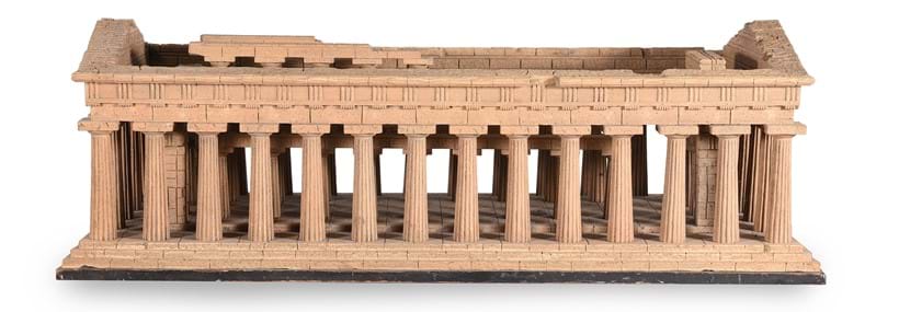 Inline Image - Lot 552: A carved 'Grand Tour' wood model of the Temple of Hera at Paestum, after Domenico Padiglione, modern | Est. £8,000-12,000 (+ fees)