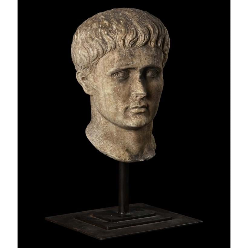 Inline Image - Lot 546: An Italian white marble bust of the first Roman emperor Caesar Augustus (63 BC- 14 AD), likely 17th century but possibly earlier | Est. £4,000-6,000 (+ fees)