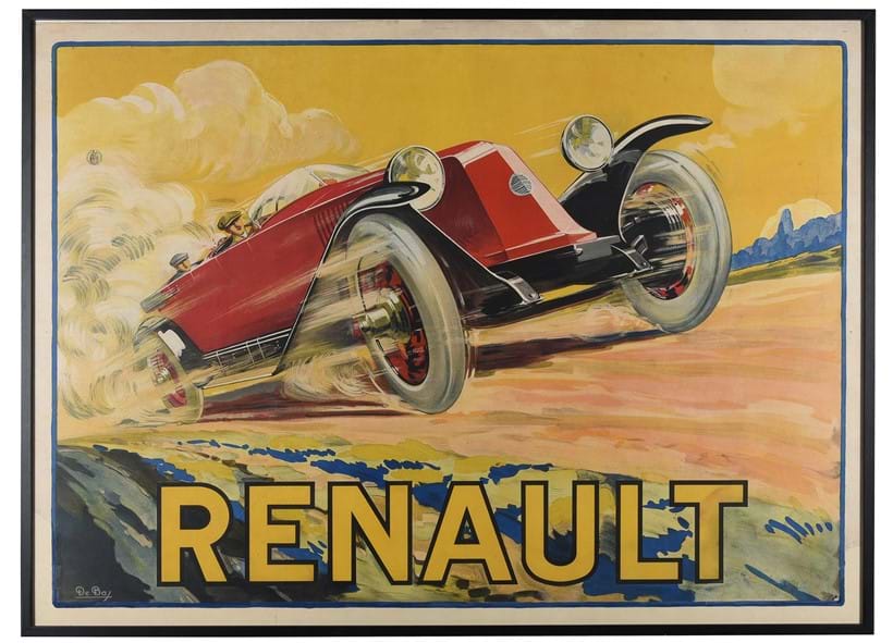 Inline Image - Lot 164: Rene de Bas (dates unknown), 'Renault', Printed by J. Minot, Paris, 1920 | Est. £800-1,200 (+ fees)