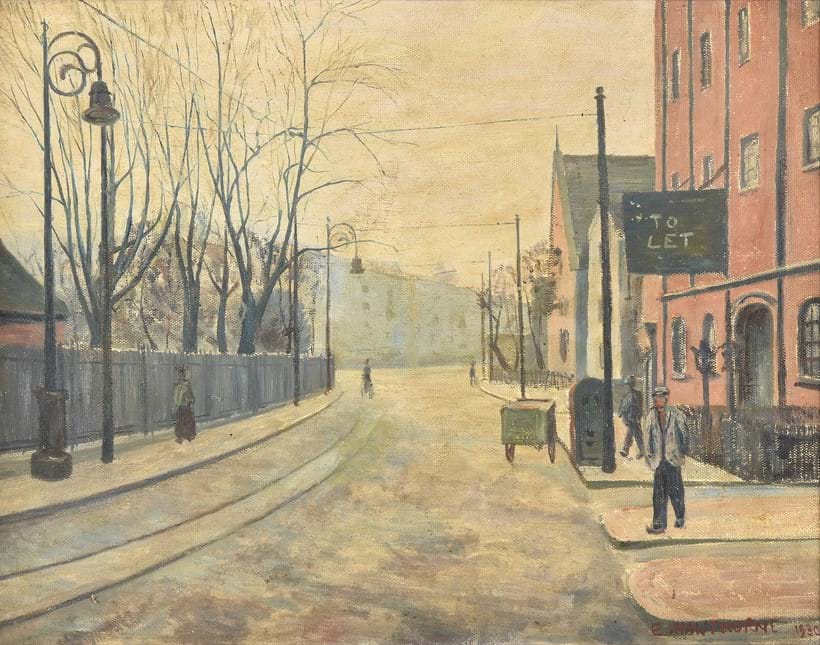 Inline Image - Lot 67: λ Elwin Hawthorne (British 1905-1954), 'Bow Road', Oil on canvas | Est. £2,000-3,000 (+ fees)
