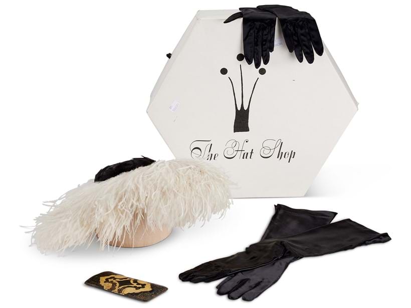 Inline Image - A white ostrich feather wide hat, famously worn by Dame Edith Sitwell in her iconic portrait by Sir Cecil Beaton taken in 1962 | Est. £500-700 (+ fees)